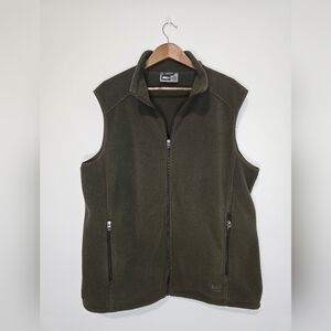 REI Men’s XL Olive Fleece Vest Full Zip Outdoor Hiking Layering Gorpcore